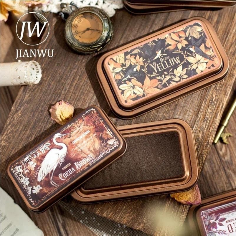 JIANWU Série Lenda Medieval Material Vintage Colagem Colorida Concha De Metal Almofada De Tinta De Secagem Rápida Criati