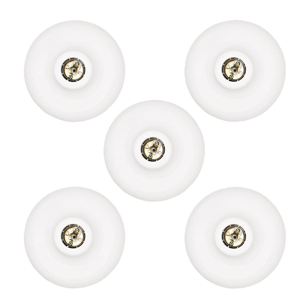 Kit 5x Plafon com soquete de plástico embutido branco V-66 Voltim