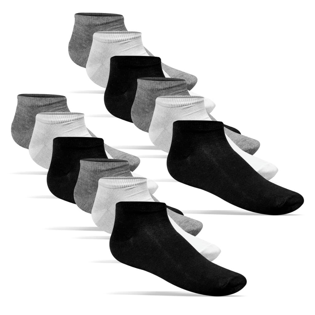 Par de Meia Cano Curto Unissex Básica 34 a 43 - KIT 12 PARES