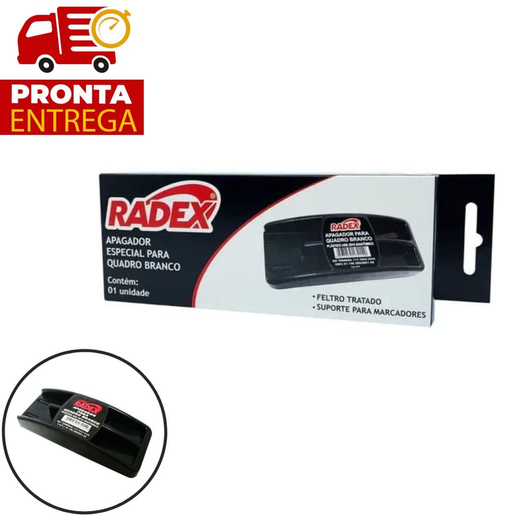 APAGADOR QUADRO BRANCO ASUPER BASE DE PLASTICO  - RADEX