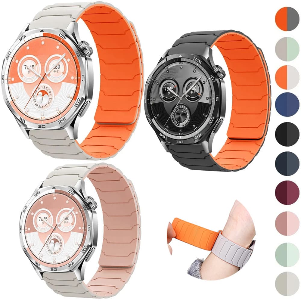 22mm 20mm Pulseira Magnética de Silicone para Samsung Galaxy Watch 7 FE 6 5 4 3 Pro 4 Classic 43mm 47mm Gear S3 Classic
