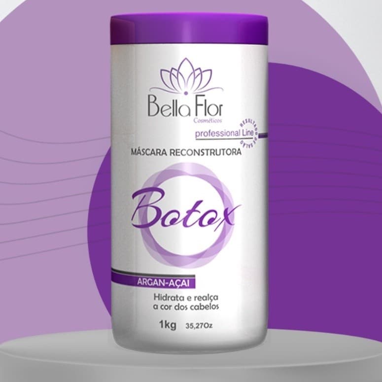 Máscara Capilar Botox 1kg Óleo de Argan Extrato de Açaí Hidratação Anti-Frizz Bella Flor