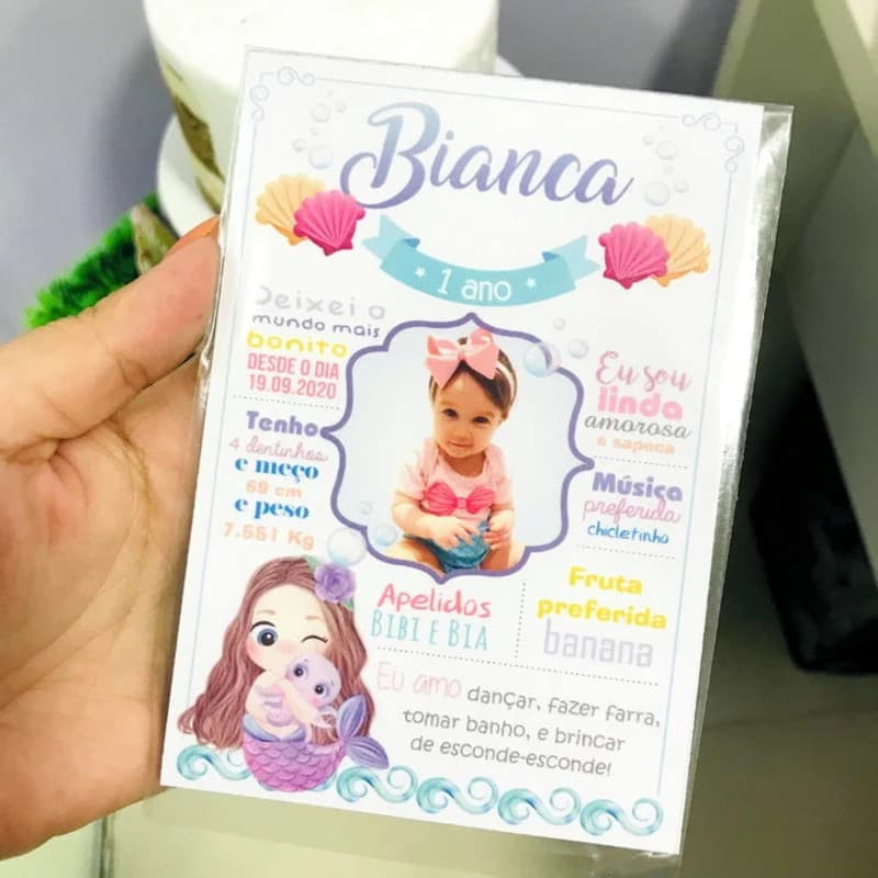 Ímã de Geladeira Chalkboard Personalizado | Lembrancinha | Arte Exclusiva | Sereia Fundo do Mar