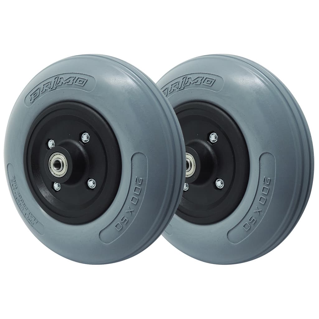 Kit 2 Rodas Dianteiras 200x50 Pr1mo para Cadeira de Rodas Cinza