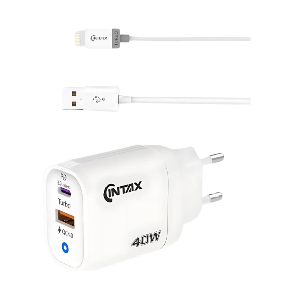 carregador 40w Lightning cabo 1m 9.1A turbo 2 entradas MARCA INTAX
