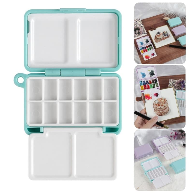 Bandeja Portátil Da Mistura Pintura Caixa Paleta Aquarela De Estone Para O Estudante Do Artista
