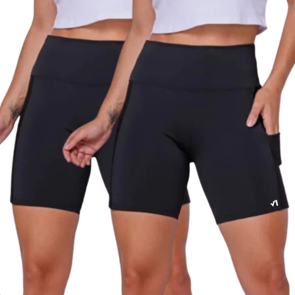 Kit com 2 Shorts Academia Corrida V1TTA Pocket Fitness com Bolso