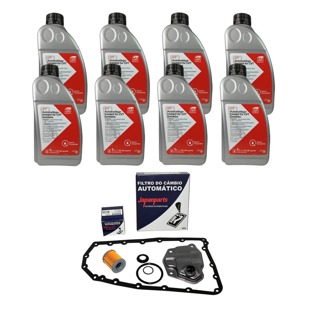 KIT TROCA ÓLEO CAMBIO CVT MITSUBISHI LANCER ASX OUTLANDER NISSAN SENTRA 8 Litros FEBI BLISTEN