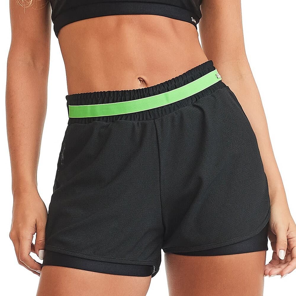 Short Caju Brasil Trust  Preto Feminino Fitness Academia