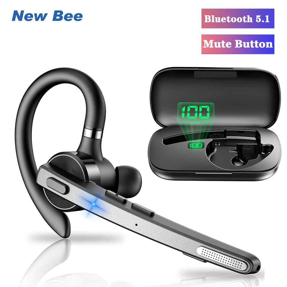 Nova   Fone De Ouvido Bluetooth Sem Fio Duplo-Microfone Mudo Cancelamento De Ruído Handsfree Para Motorista Esc