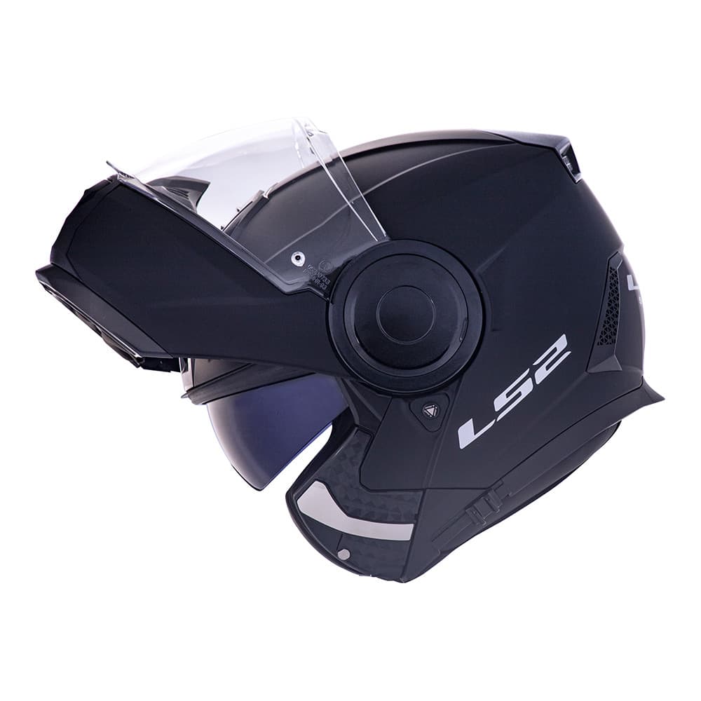 Capacete Robocop LS2 Scope Monocolor Preto Fosco Articulado Escamoteavel