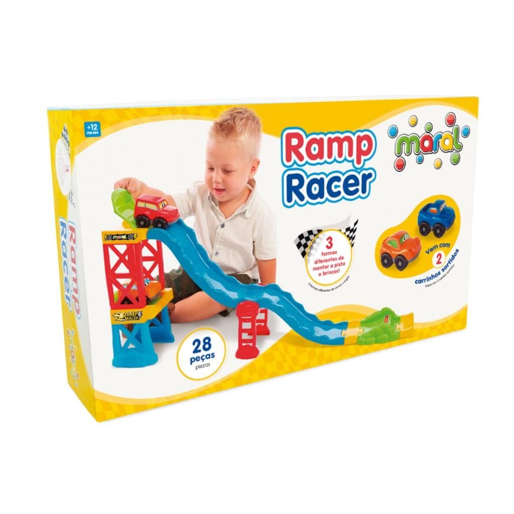 Super Pista Ramp Racer 2 Carrinhos 28 Pçs Brinquedo Crianças