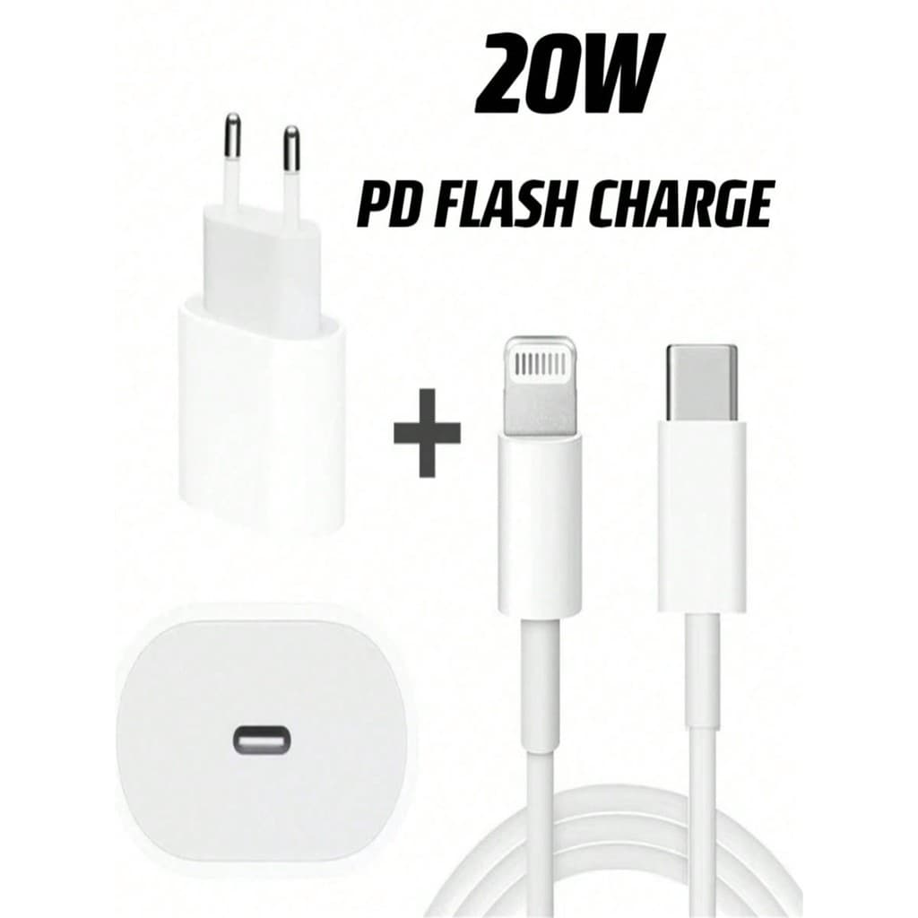 Kit Carregador De iPhone (ORIGINAL) Fonte com Cabo Carregamento Rápido 1m PD 20w(A15)