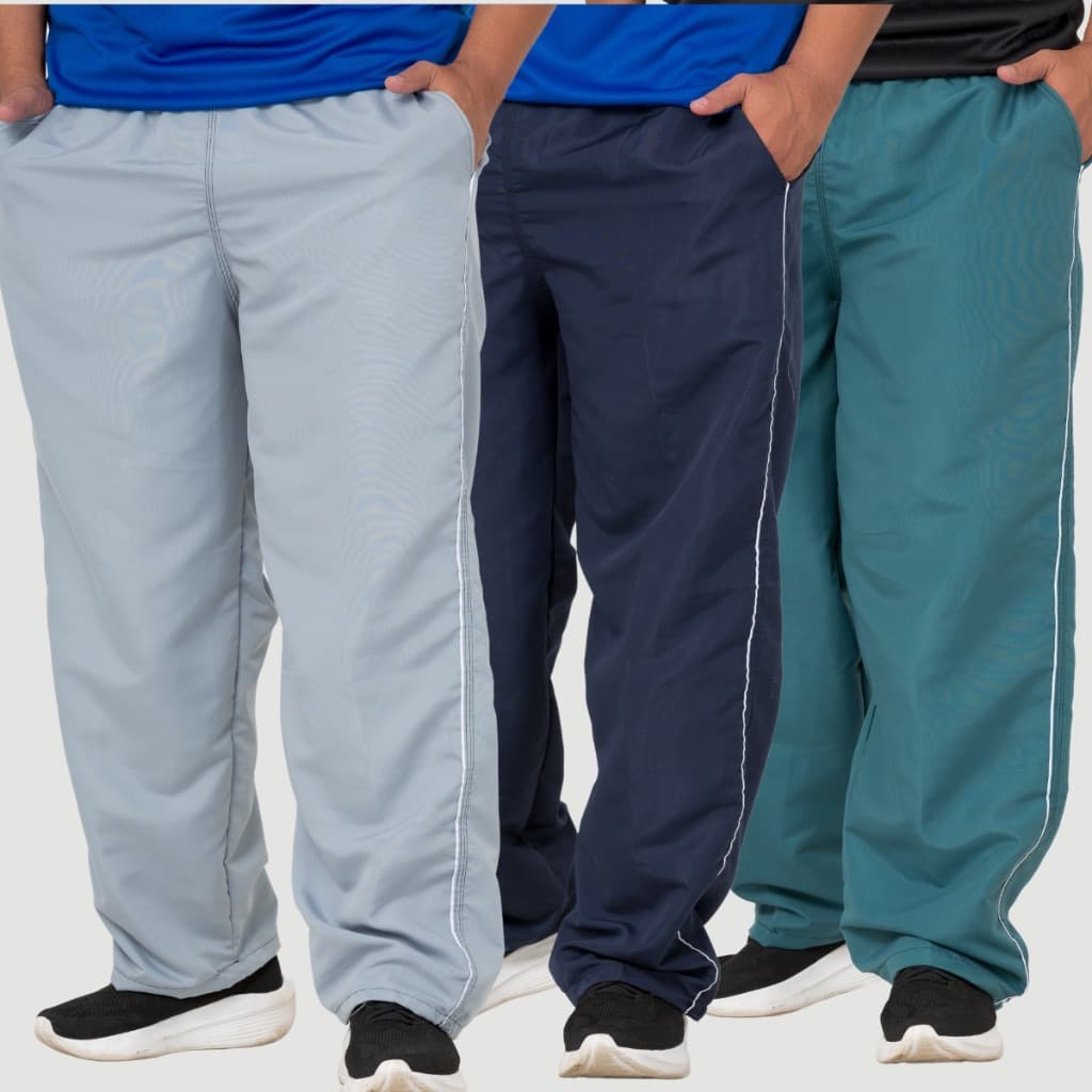 Calça Tactel Masculina Plus Size 3 Bolso Esportiva Básica Tamanho Especial do G1 ao G3