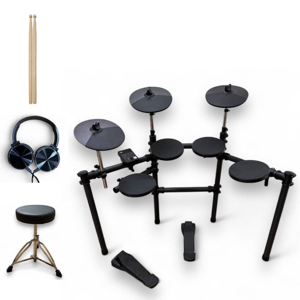 Bateria Eletrônica Seven SD-770 7pçs + Banco + Fone