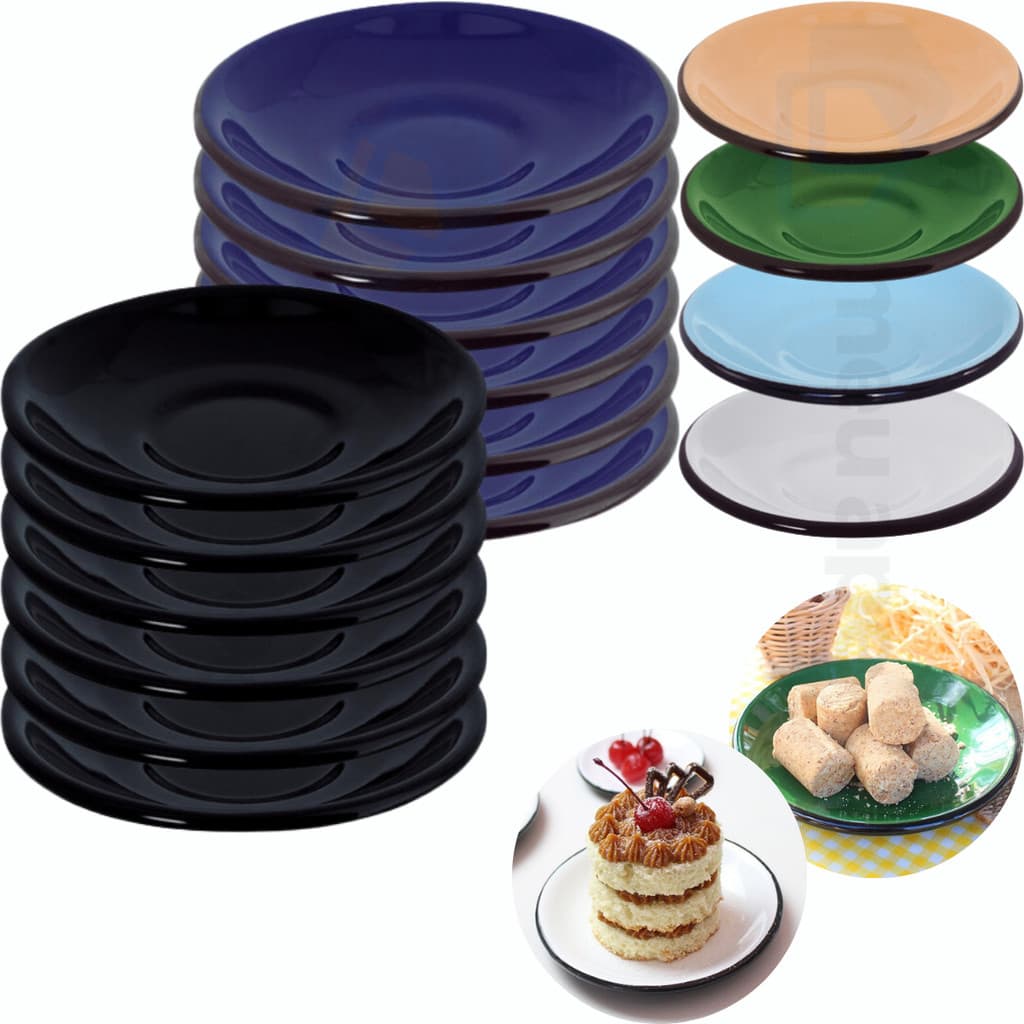 Conjunto Pires P/ Xícara Esmaltado Nº 8  14cm Ewel 6 Peças