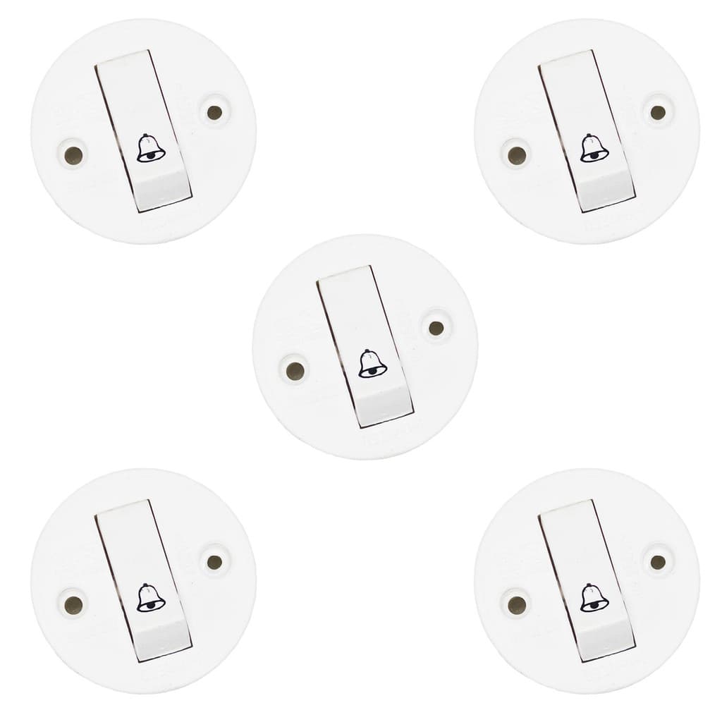 Kit 5x Interruptor de campainha sobrepor branca 10A 110V/220V 047643 InterNEED