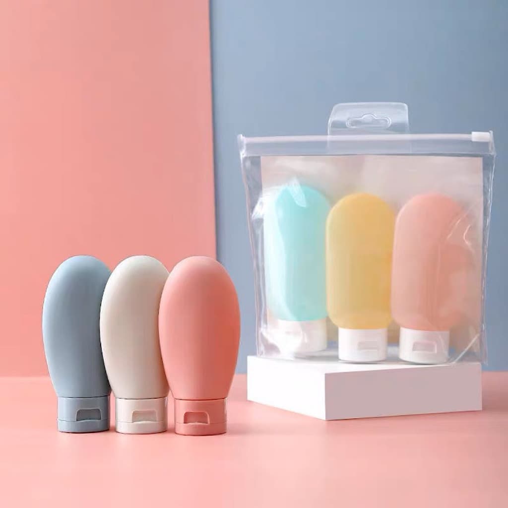 Kit Frasco Recarregável De 3pcs De Shampoo Essência Portátil Gel Ducha Pode Transportar Recipientes De Cosméticos Planos