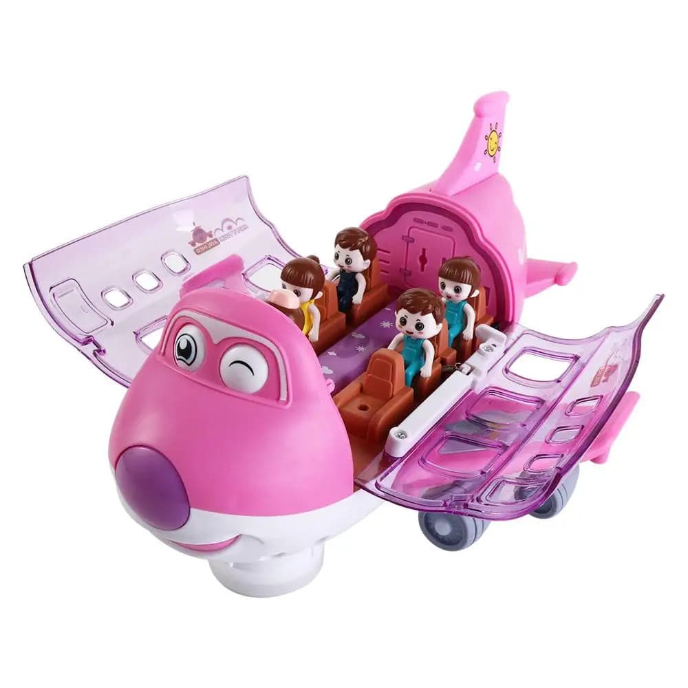 Avião De Brinquedo Musical Gira 360 Bate E Volta Com Som Luz