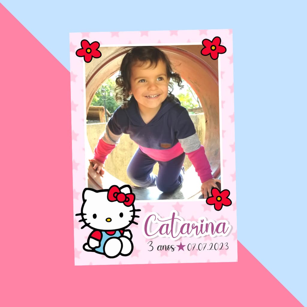 Ímã de geladeira Foto Lembrança Hello Kitt - Personalizado - Aniversário