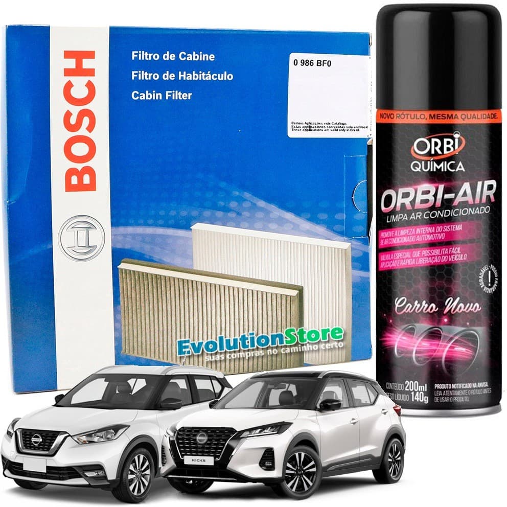 Filtro De Cabine Ar Condicionado Nissan Kicks até 2025 Com Spray Higienizador | Bosch 0986BF0698