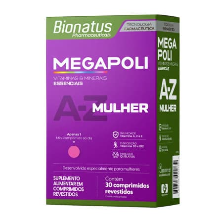 Vitamina A-Z Mulher Megapoli 30 Comprimidos Bionatus