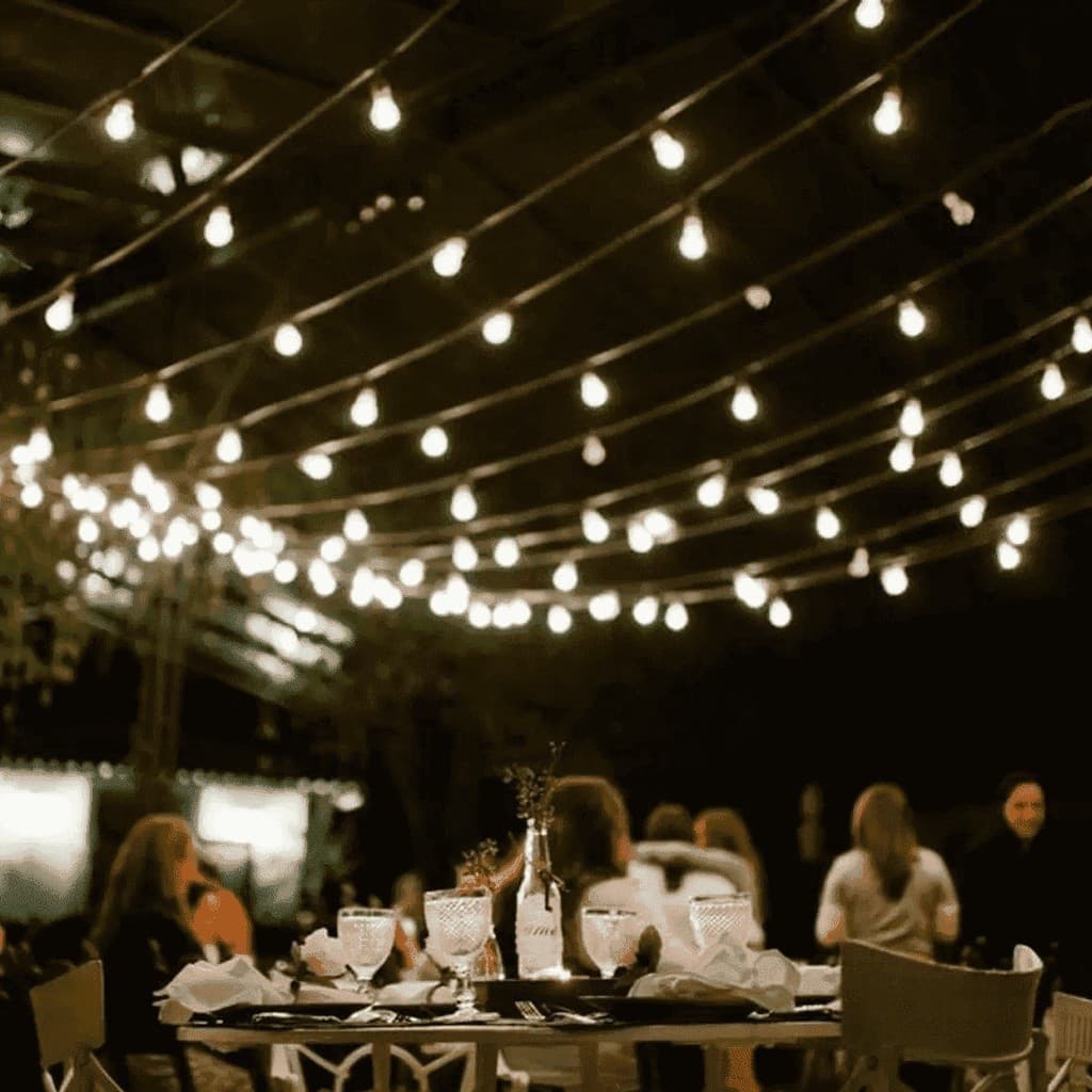 Varal de Luzes Cordão de Iluminação cordinno 10 Soquetes Preto 10m - 110/220V