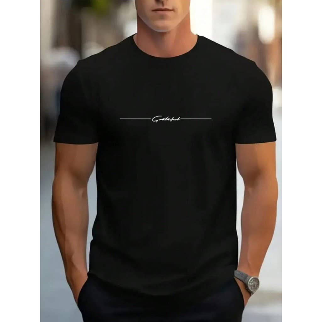 Camiseta masculina de manga curta com gola redonda, casual 100% algodao