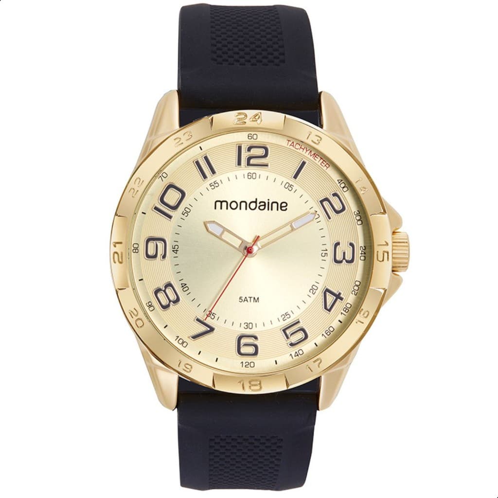 Relógio Masculino Mondaine Analógico Dourado 53829GPMVDI4 Relógio Pulseira De Couro Masculino