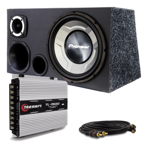 Caixa Trio Som Completa Pioneer 12 + Modulo Taramps Tl 1500