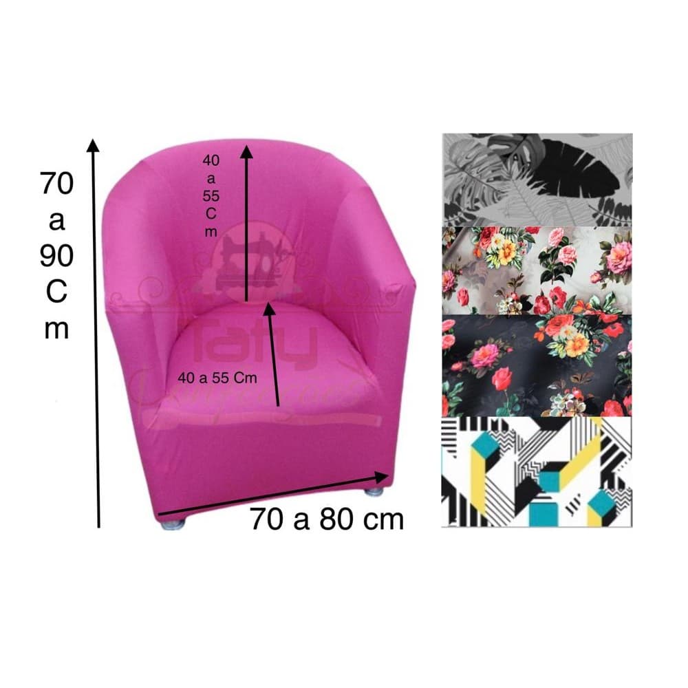 Capa Poltrona Circular ferradura Estampada