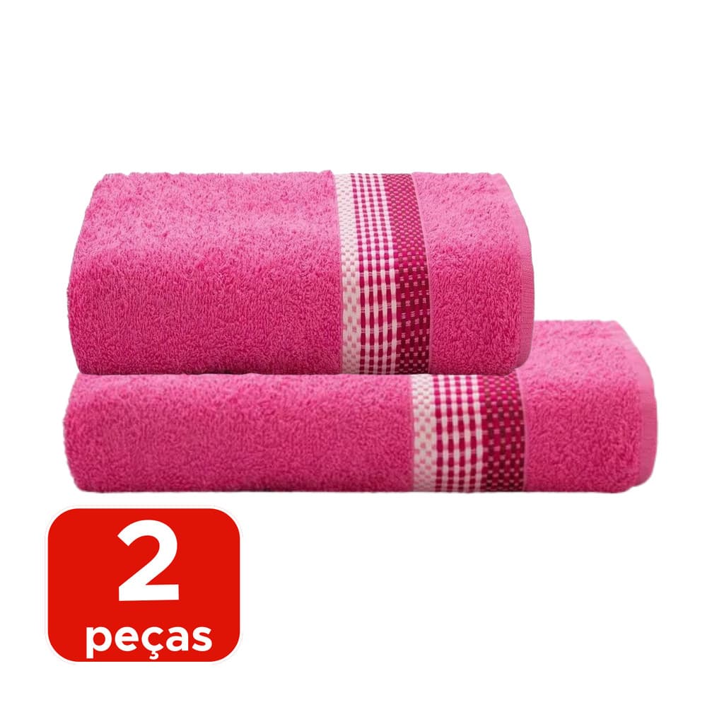 Kit Jogo de Toalha Banho e Rosto Camesa 98% Algodão Macia