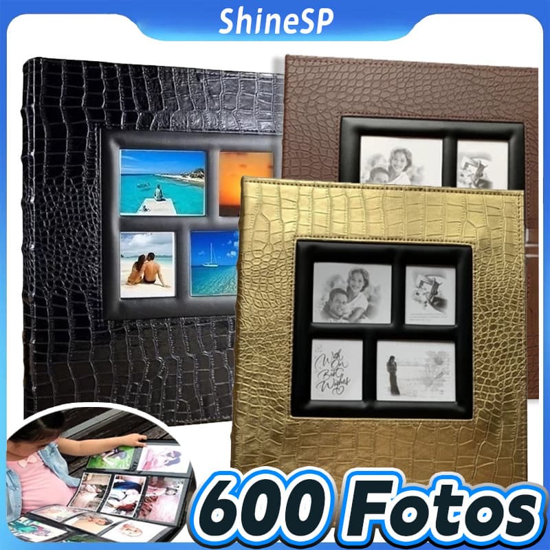 Álbum De Fotografias Gigante Luxo Para 600 Fotos 10x15cm   Alta qualidade