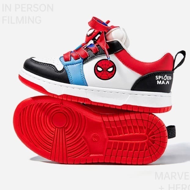 Tenis Infantil do Homem Aranha + 2 Cadarços (Azul e Vermelho) do 26 ao 33 Cano Baixo Lançamento Menino Garoto Criança
