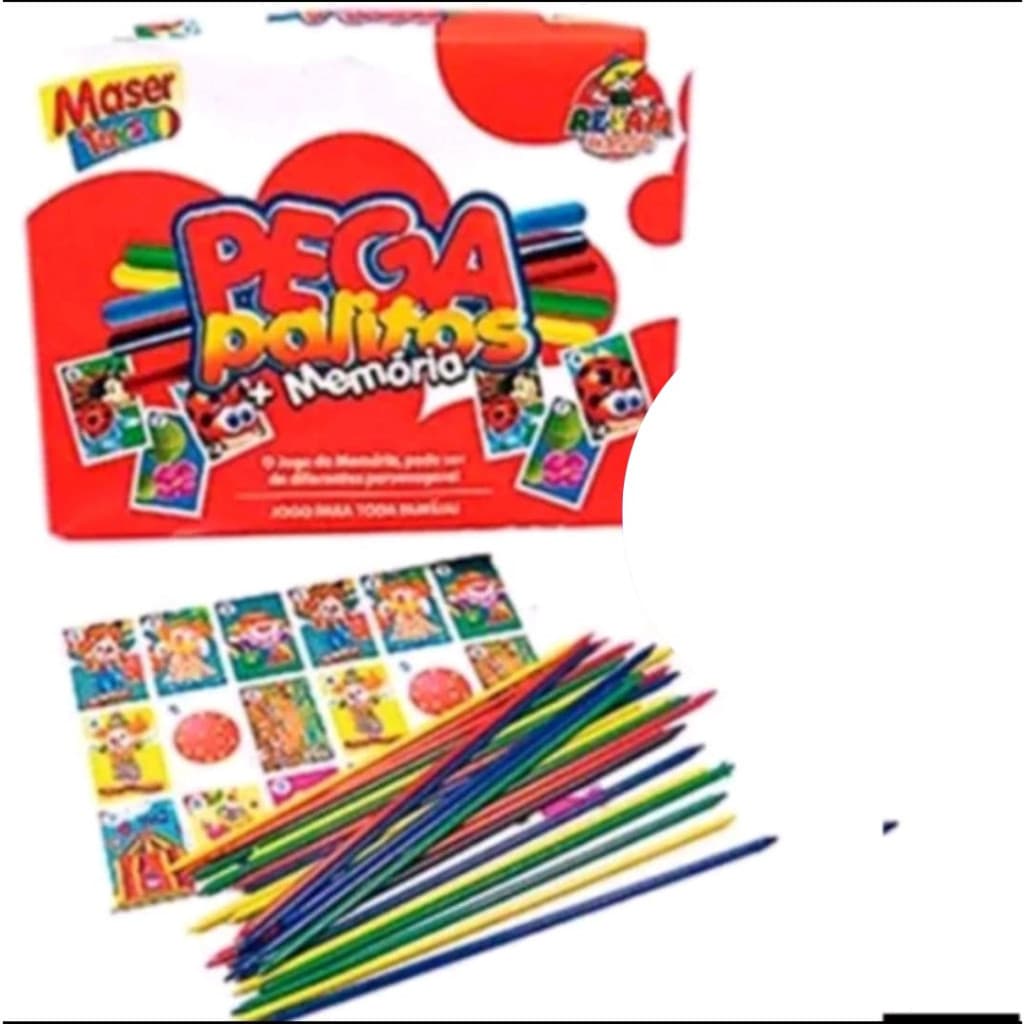 1 JOGO PEGA VARETAS COM 25 VARETAS PLASTICO +1 JOGO DA MEMORIA BRINQUEDO INFANTIL