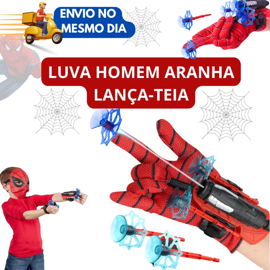 Luva Homem Aranha Lança Teia Dardo com Ventosa Crianças Brinquedo Divertido Lançador Infantil Heroi Marvel Spiderman