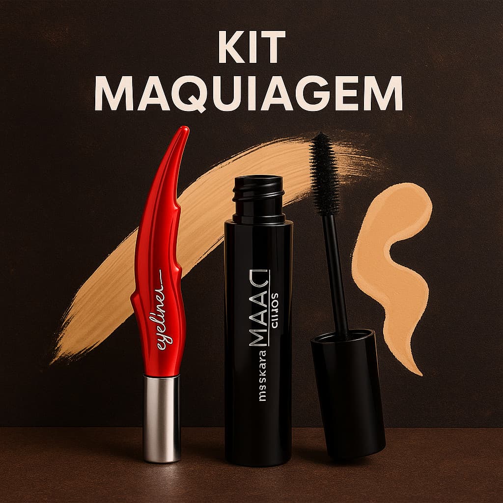 Kit Olhar Perfeito Cílios Volumosos + Delineado Marcante  Longa Duração e Alta Definição
