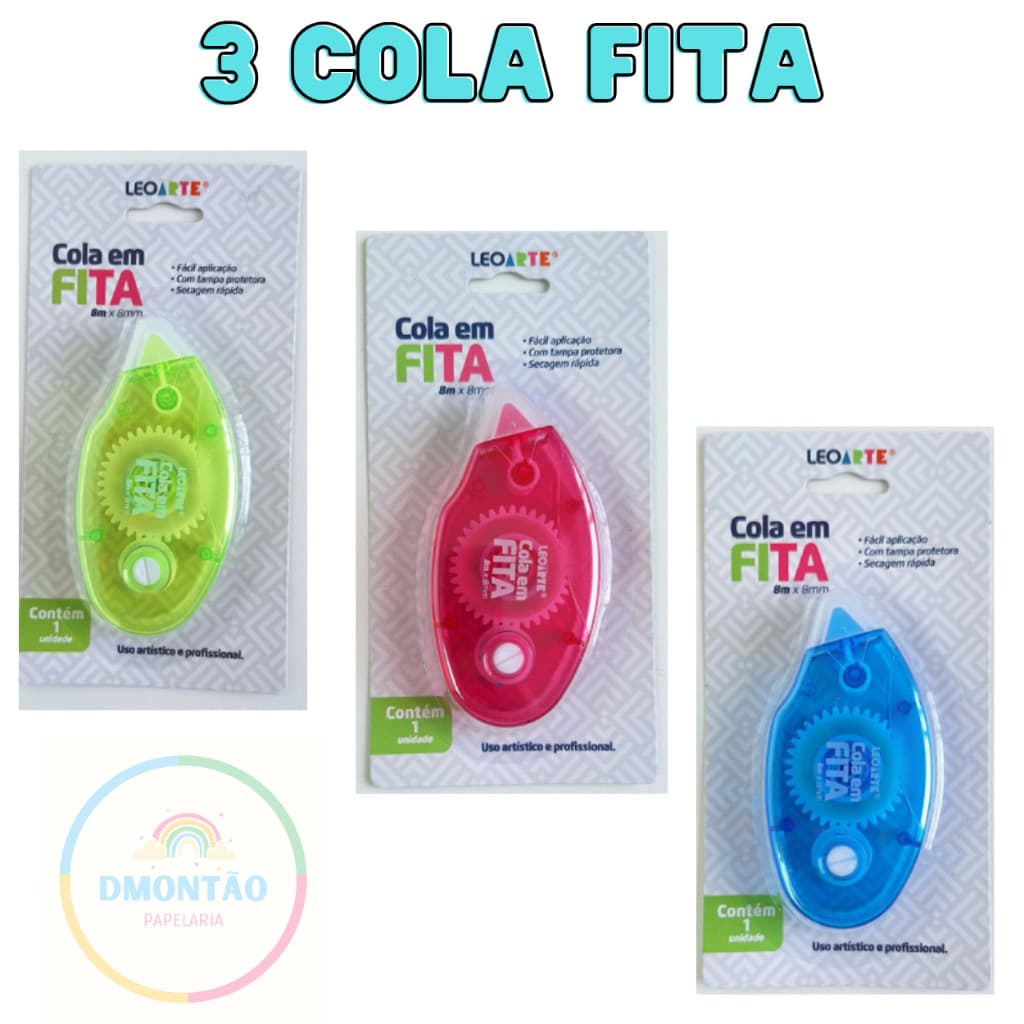 Cola Em Fita 8m X 8mm - Leoarte-3 UNIDADES