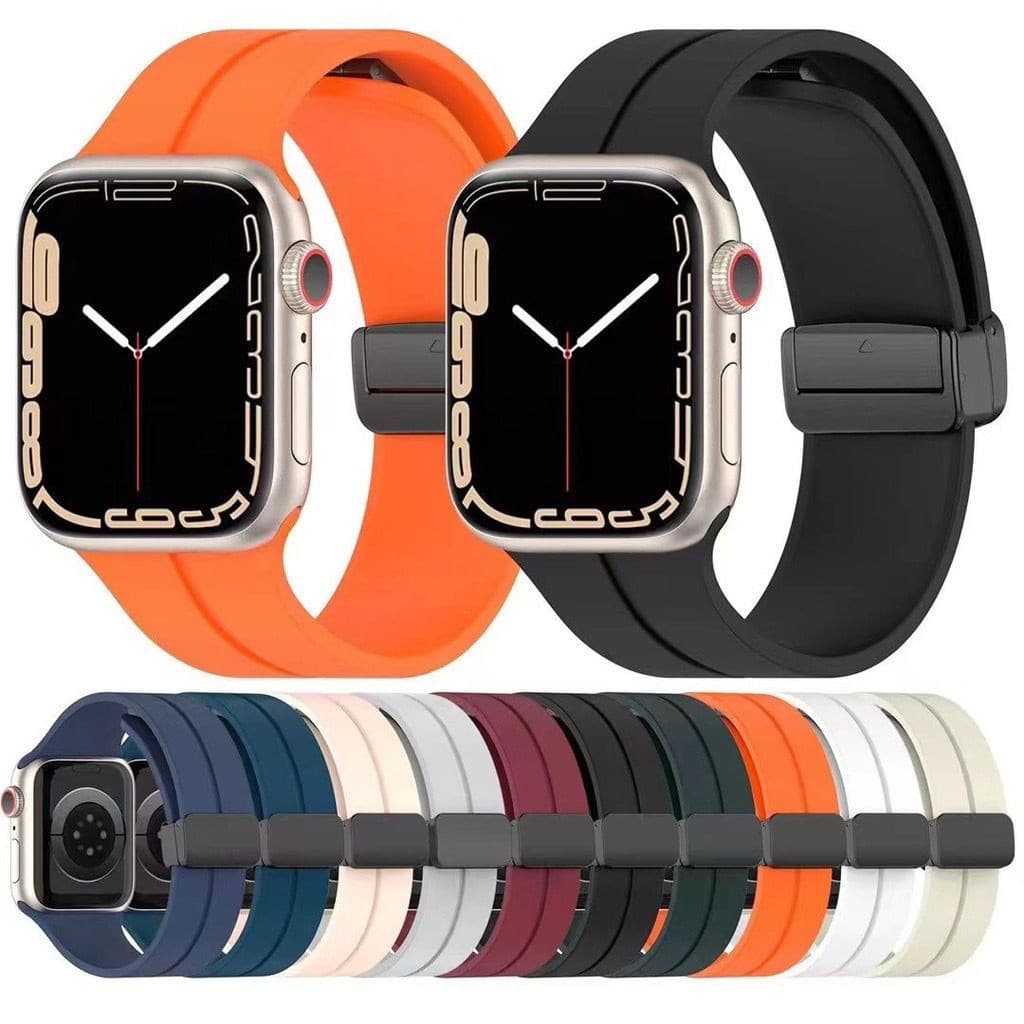 Pulseira De Fivela Silicone Magnética Para Smart Watch Ultra Apple Watch e Iwo 42/44/45mm