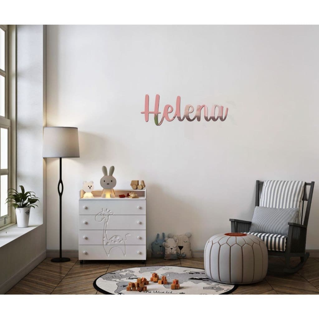 Letreiro Nome Em Acrílico Espelhado Luxo - Decoração Parede