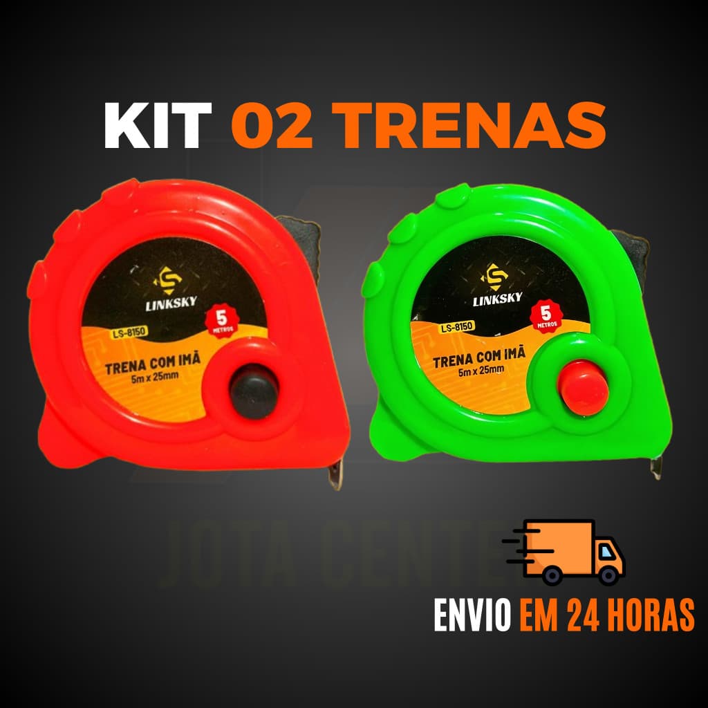 Kit Trena Métrica 5 Metros Profissional Com Trava Fita de Aço