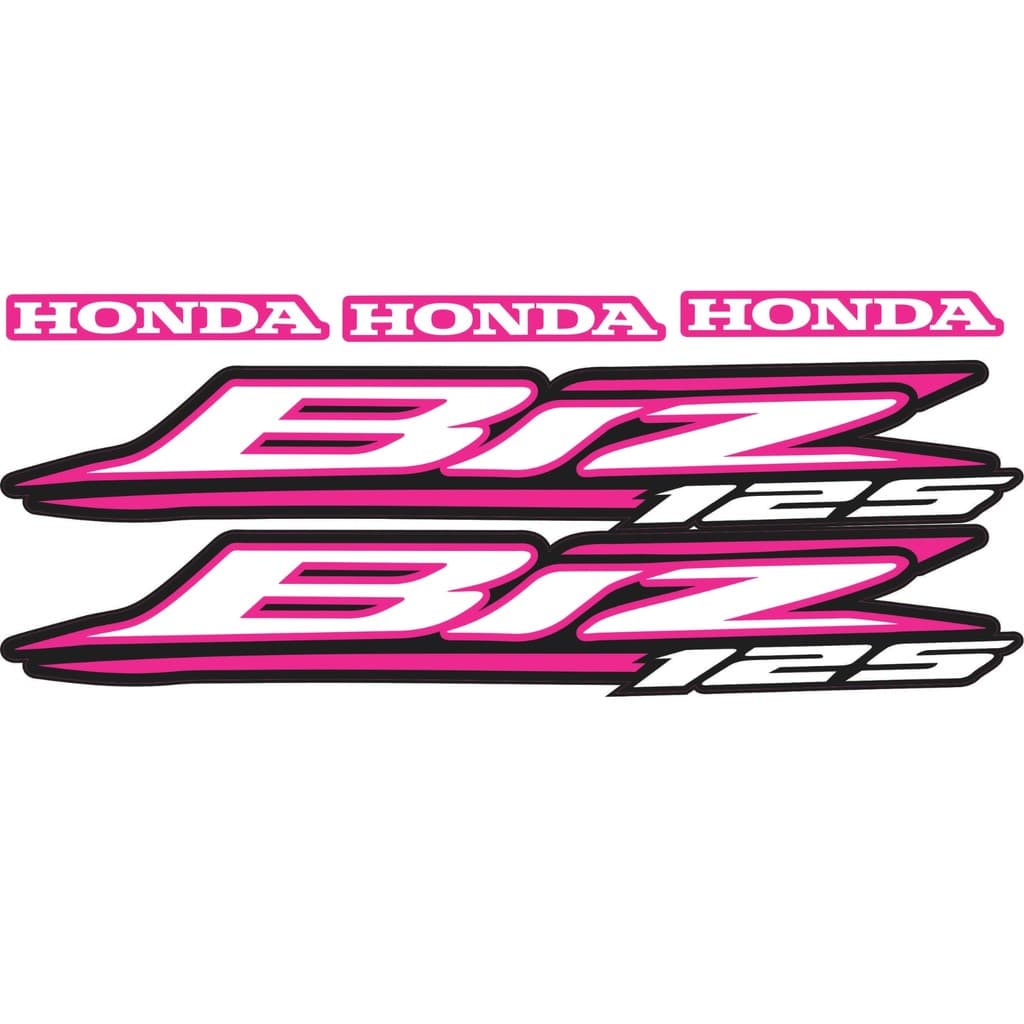 Par Adesivos Honda Biz 125 Lateral + Adesivos frontais Rosa