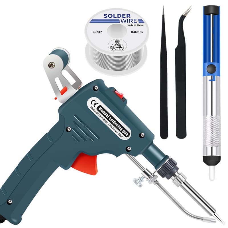 Ferro de solda com aquecimento integrado de 60 W, 110/220 V, adequado para uso profissional e reparos eletrônicos.