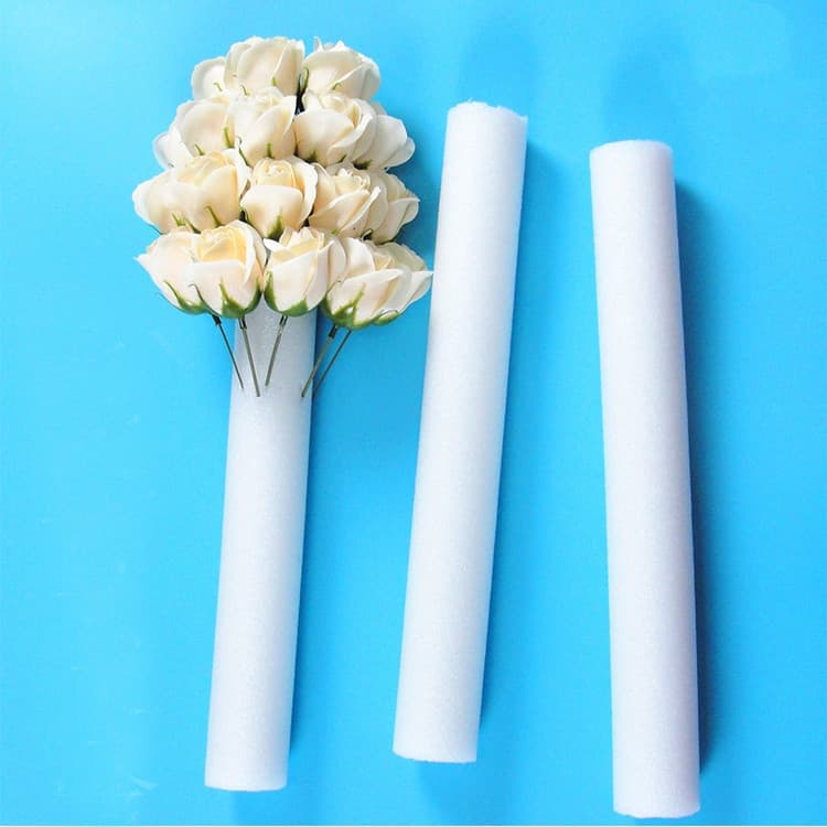 DIY Tira De Espuma Arranjo De Flores Base Cilíndrica Branca Vara Esponja Adereços Dos Namorados