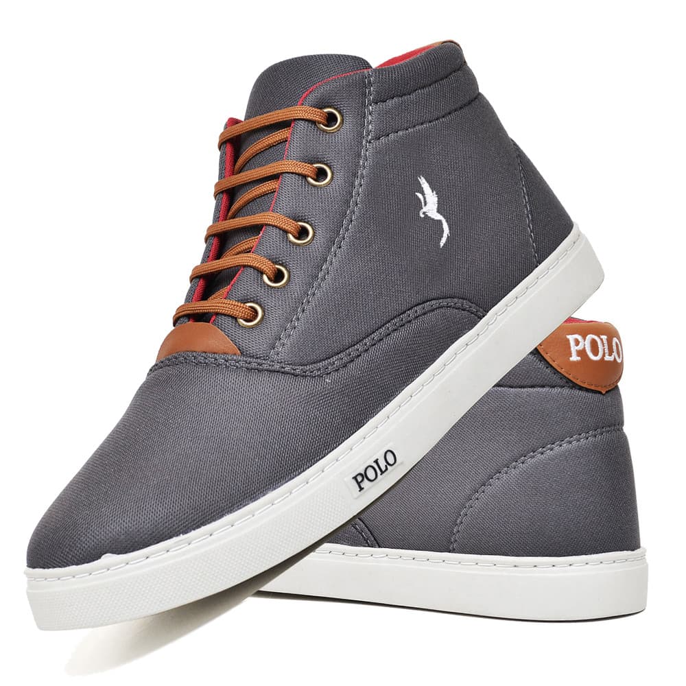 Tenis Sapatenis Masculino Sapatenis Cano Alto Bota Cinza