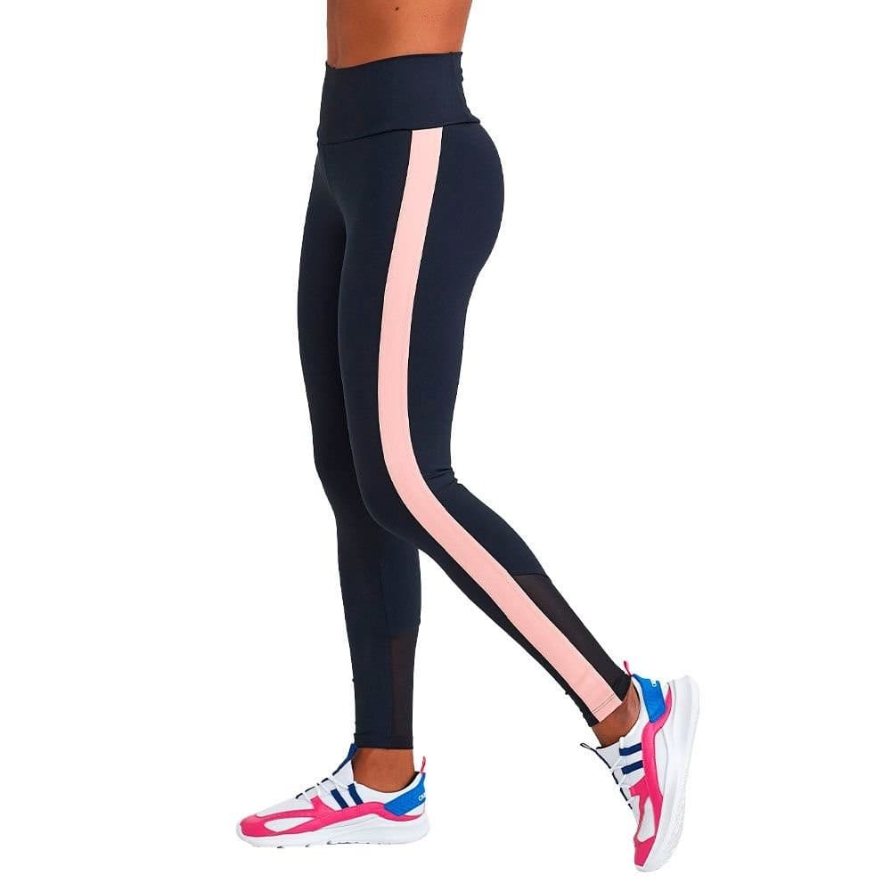 Calça Legging Caju Brasil Nz Preta & Rosa inina Fitness