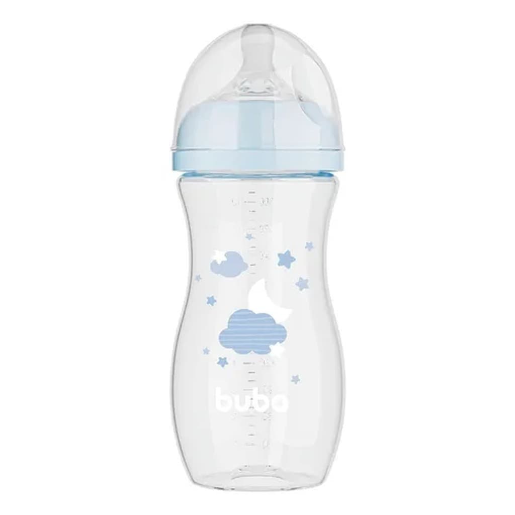 Buba Mamadeira Easy Flow Nuvem Azul 330ml +4m