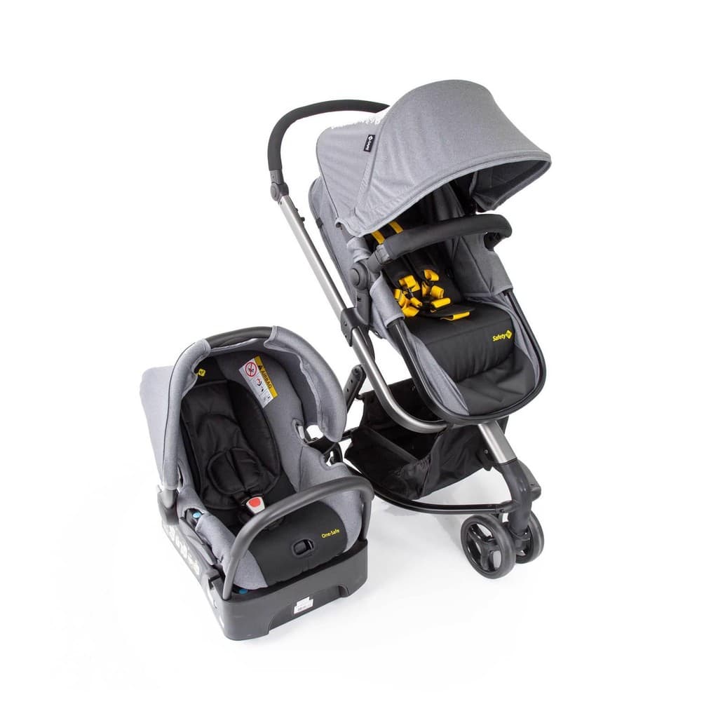 Carrinho com Bebê Conforto e Base Mobi Safety 1St Travel System Trio Grey Sport  0-15kg