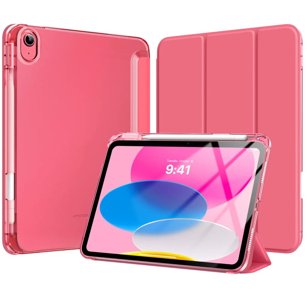 MoKo Trifold PC Translúcido Capa Protetora Traseira Com Porta Lápis Para iPad 11 Polegadas (A16) 11a Geração 2025/10a .