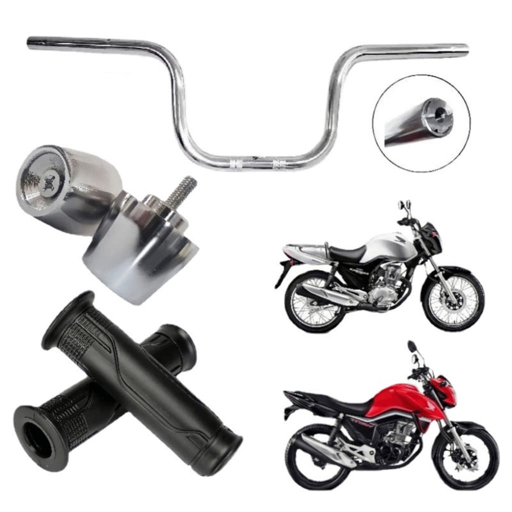 Kit Guidão PCX Todos Os Anos Acompanha Pesinho E Manopla Cromado Motocicleta